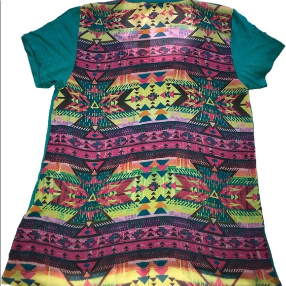 Sugar High Teal / Multi Color Elephant Tee - Picture 2 of 6